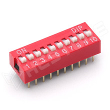 DS10 / DIP kapcsoló, mini, 10 szekció (NINIGI)