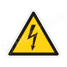 ISO7010-W012-100X86 / Elektromos feszültség / Áramütés veszélye!, figyelmeztető matrica, 100 x 86mm