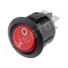 R13-244B-02-BR-2D / Kapcsoló, billenő, DPST, OFF-ON, 2 stabil pozíció, 250V AC, 10A, piros, neon világítás (R13-244B-02-BR-2D / SCI)