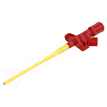 KLEPS2600RD / Mérőfogó, klipszes, 4mm banánhüvely, fogási tartomány: max. 3.5mm, 6A, piros (972306101 / HIRSCHMANN T&M)