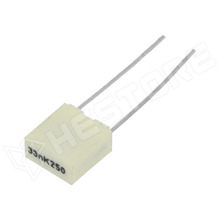 R82IC2330DQ50K / Fólia kondenzátor, polieszter, 33nF, 250V DC, 160V AC, 5mm, THT (R82IC2330DQ50K / KEMET)