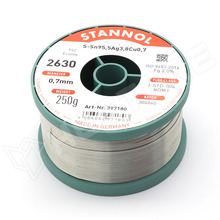Sn95.5Ag3.8Cu0.7-0.7-250 / Ólommentes forrasztóón, 2630, 0.7mm, 250g (397180 / STANNOL)