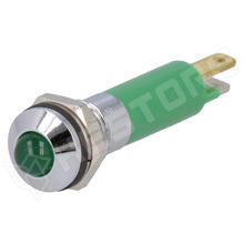 CML-5GN-24V / Ellenőrző lámpa, LED, domború, kiálló, 24V DC, Ø8mm, IP67, fém, műanyag, zöld (19040351 / CML INNOVATIVE TECHNOLOGIES)