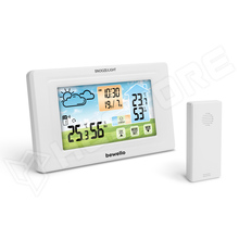 BW2070 / Digitális hőmérő és ébresztőóra - kültéri / beltéri - USB-s, elemes - fehér (BW2070 / BEWELLO)