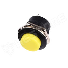 R13-507-YE / Nyomógomb, nyomó, OFF-(ON), SPST-NO, panelre, Ø16mm, 3A / 250V AC (SCI)
