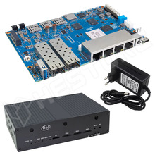 BPI-R4-8GB-SPS / Banana Pi R4 router fejlesztőeszköz, aluminium ház, EU tápegység, 8GB DDR4, 8GB eMMC, 128MB SPI-NAND