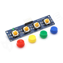 TACTS-12MOD-4CH / Nyomógomb modul gomb sapkával, 4 csatorna, 3.5...5V DC