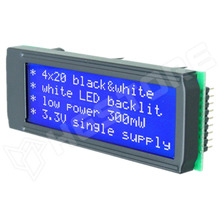 EADIP203B-4NLW / Alfanumerikus LCD modul, STN negatív, 20x4, kék-fehér, SPI (EA DIP203B-4NLW / ELECTRONIC ASSEMBLY)