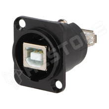 CP30115 / Adapter, USB A aljzat hátul, USB B aljzat elől, USB 2.0, fém, fekete (CP30115 / CLIFF)