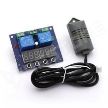 XH-M452 / Hőmérséklet és páratartalom alapú vezérlő modul, 12V DC, 10A, 2 relé kontakt kimenet, NO