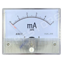 69C9-DC5MA-D, Panelműszer, analóg árammérő, Deprez, 80x64x61mm, direkt mérő, 0...5mA DC