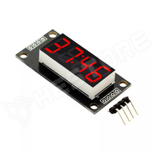 TM1637-M4C36-RD / 7-szegmenses kijelző modul, TM1637 soros vezérlő IC, 4 digit, 0.36