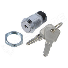 S286A-1-SAMEKEY-2801, Kulcsos kapcsoló, OFF-ON, DPST, Ø19mm, azonos kulcskód (S286A-1(SAME KEY CODE: 2801) / HIGHLY)