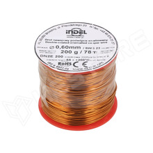 DN2E0.60-200G / Tekercselő huzal, duplán zománcozott réz, Ø0.6mm, 78m, 0.2kg (DN2E0,60-200G / INDEL)
