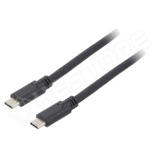 66507 / USB 3.2 kábel, USB C dugó, kétoldalas, 1.5m, 5Gbps, 60W, fekete (66507 / Goobay)