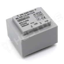 1x12V 4,5VA 230V / PCB transzformátor, kiöntött, EI38, 4.5VA, 230V AC, 12V, 375mA (TRE-4,5.38112/N / MAKRAI Elektronik)