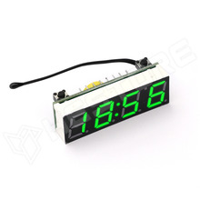 RX8025T-CVT-GN / LED-es óra, feszültség- és hőmérő modul, RX8025T / DS3231 RTC, zöld LED kijelző