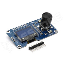 FRONT-ROT-OLED096 / Előlapi kezelőpanel modul, 0.96inch OLED kijelzővel, rotary encoderrel, 2 gombbal, I2C