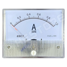 69C9-DC1A-D / Panelműszer, analóg árammérő, Deprez, 80x64x61mm, direkt mérő, 0...1A DC