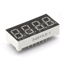 DISP-3461AS-1 / 7-szegmenses kijelző, 4 digit, tizedes pontokkal, közös-katód, 9.2mm számjegy (3461AS-1)