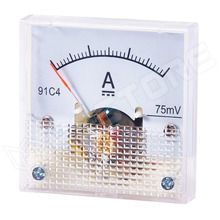 91C4-DC15A-S / Panelműszer, analóg árammérő, Deprez, 45x45x35.5mm, indirekt mérő, 0...15A DC, külső 75mV/15A sönt szükséges
