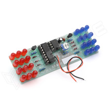 BLRD-FLASH-KIT-CN / NE555 + CD4017 két színű villogó fény építőkészlet (KIT), 9...12V DC