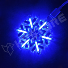 SWFLK-BL / Világító hópihe dísz, USB-C, 5V DC, érintő kapcsoló, dimmelhető, akril burkolat, kék