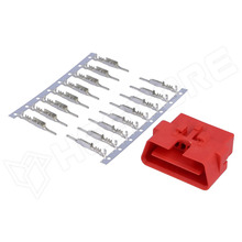 OBD-16 / OBD2 csatlakozóház krimpekkel, apa, 16pin (4CARMEDIA)