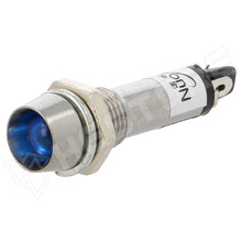 IND8-12B-B / Ellenőrző lámpa, LED, homorú, 12V DC, Ø8.2mm, IP40, fém, kék (IND8-12B-B)