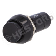 PBS-11A-BK / Nyomókapcsoló, nyomó, OFF-ON, SPST-NO, panelre, Ø12mm, 1A / 250V AC