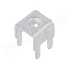 PCB-66-M3 / Csatlakozószem, csavaros szorító, M3, csavar nélkül, sárgaréz, cinezett, THT (PCB-66-M3 / FIX&FASTEN)