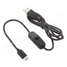 USBC-SW-CBL-1M / USB-A - USB-C kábel kapcsolóval, 5V, 3A, 1m