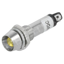 IND8-24Y-B / Ellenőrző lámpa, LED, homorú, 24V DC, Ø8.2mm, IP40, fém, sárga (IND8-24Y-B)