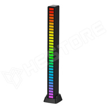 D08-RGB-VU-LED-BK / Színes hangérzékeny kivezérlésjelző akkumulátorral, bluetooth, USB-C, fekete