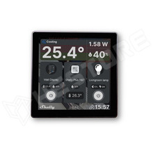 SHELLY-WDB-BLUHTB / Shelly Wall Display - villanykapcsoló, vezérlőpanel, Wi-Fi+Bluetooth, fekete + Shely BLU H&T hőmérő és pára érzékelő (FG3800235264904 / SHELLY)