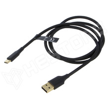 CTFBF / Kábel, USB 2.0, USB-A dugó, USB-C dugó, aranyozott, 3A, 60W, 1m, fekete (CTFBF / VENTION)