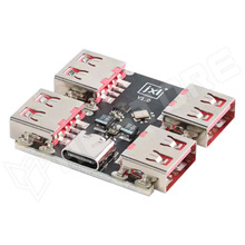 XL334P4-USB2-4P-HUB / 4 portos USB2.0 HUB modul, 40MB/s, 4x USB-A aljzat, USB-C aljzat, max. 500mA