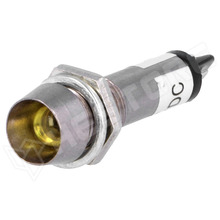 IND8-12Y-B / Ellenőrző lámpa, LED, homorú, 12V DC, Ø8.2mm, IP40, fém, sárga (IND8-12Y-B)