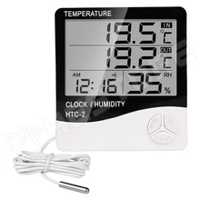 HTC-2 / Hőmérséklet és páratartalom mérő, belső és külső hőmérővel, idő kijelzéssel