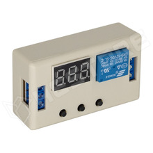 TIM-R12V-WE / 12V LED kijelzős programozható időzítő modul, készülékházzal, vezérlő jel: aktív magas