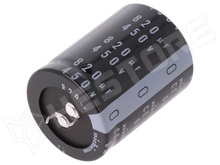 LGM2W821MELC45 / Kondenzátor, elektrolit, 820µF, 450V DC, kisméretű test, kisméretű korpusz, 35x45mm, -25...105°C (NICHICON)