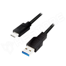 CU0168 / USB 3.2 kábel, USB A dugó - USB C dugó, 1m, 5Gbps, 15W, 3A, fekete (CU0168 / LOGILINK)