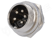 GX16-5P-M / GX ipari csatlakozó, 5pin, apa, aljzat, 16mm
