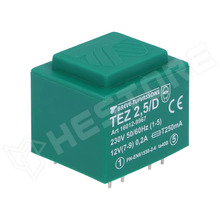 1x12V 2,5VA 230V / PCB transzformátor, kiöntött, EI30, 2.5VA, 230V AC, 12V, 208.3mA (TEZ2.5/D230/12V / BREVE TUFVASSONS)