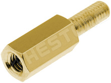 DZ-M3-KB-1106 / Réz távtartó, KB típus, M3, 11mm+6mm