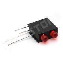 GH-3MM-2-RD-RD / Dupla LED foglalat, 90°,2 x 3mm LED-el, piros-piros (GH-3MM2SUR/S530-Z)