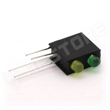 GH-3MM-2-GN-YE / Dupla LED foglalat, 90°,2 x 3mm LED-el, zöld-sárga (GH-3MM2SUGSUY/530-Z)
