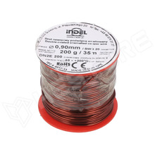 DN2E0.90-200G / Tekercselő huzal, duplán zománcozott réz, Ø0.9mm, 35m, 0.2kg (DN2E0,90-200G / INDEL)
