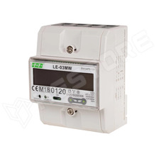 LE-03MW / Digitális fogyasztásmérő, DIN sínre, 3 fázis, tarifás, közvetlen mérés 80 A-ig, RS485, MODBUS RTU, IP51 (LE-03MW / F&F)