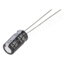BRP002R8L105FD / Kondenzátor, szuperkondenzátor, 1F, 2.8V DC, 2.5mm, Ø6.3x12mm, -40...65°C (BRP002R8L105FD / BIGCAP)